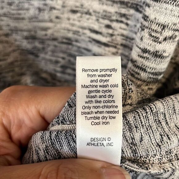 Athleta Heather Gray Crewneck Top Zipper Detail Medium - Picture 8 of 8